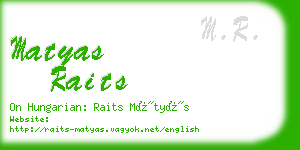 matyas raits business card